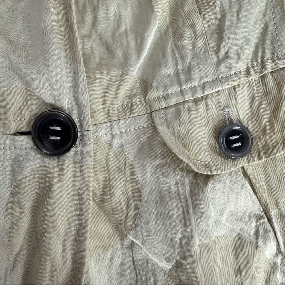 ALEXANDER 6 Celery Green Abstract Print Crinkle Safari Blazer Jacket Size 6 - Picture 11 of 15